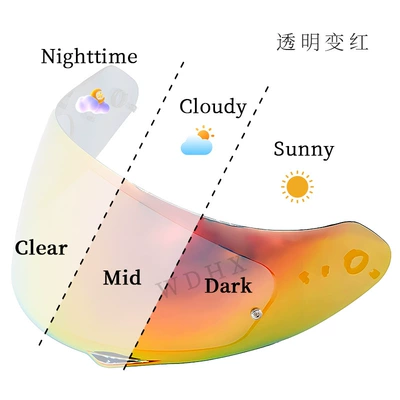 lens waterproof helmet Dəbilqə (Kaska) aksesuarları - transparent-and-turns-red-suitable-for-day-and-night-sun-protection