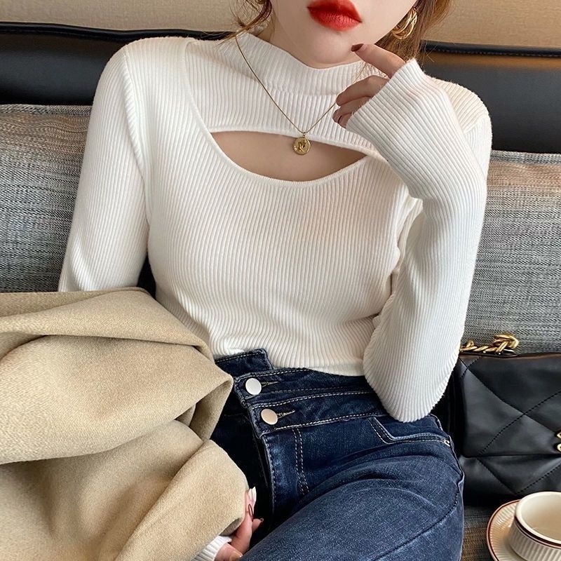 Knitted body-friendly autumn design sexy sweater