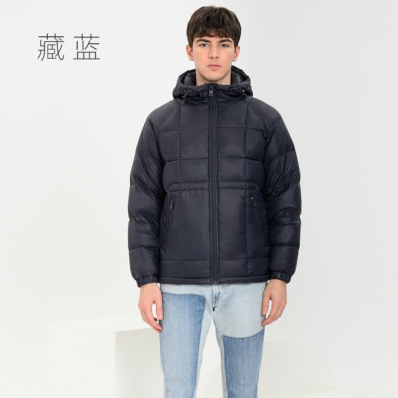 冬の白鴨ダウンジャケット男は保温2023年の新型コートの短い帽子の高級冬服卸売りを厚くした