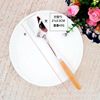 Japanese dessert spoon from natural wood for food, tableware stainless steel, wholesale, Birthday gift