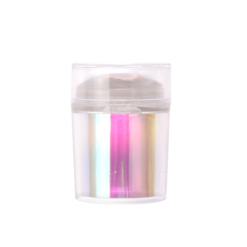 Transfronterizo nuevo sello de silicona de uñas Aurora mango totalmente transparente cabeza de impresión 3,8 cm con tapa herramienta de impresión DIY