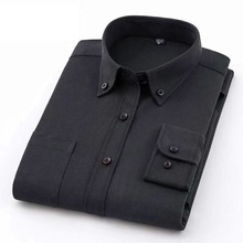 纯色男士长袖衬衫春秋百搭牛津纺宽松韩版休闲免烫青年修身衬衣