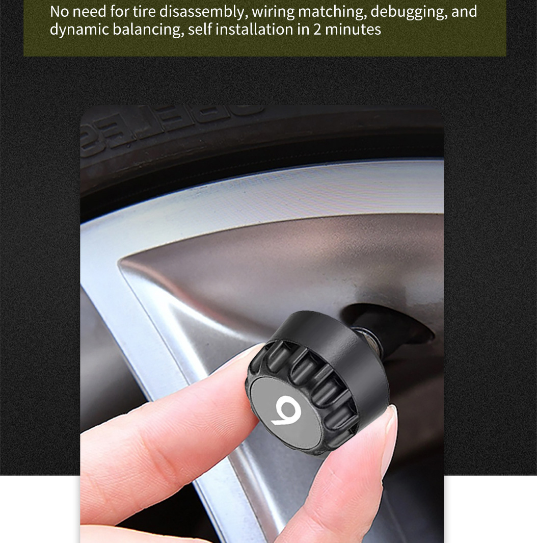 T17-6 Wheel-Mounted Tire Pressure Detector Solar-Powered Tire Pressure Monitoring High-Precision Wireless Rv Tire Pressure Tpms Cross-System