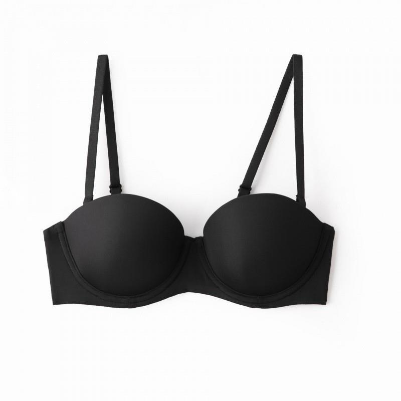 Seamless soft steel cup bra, push-up, strapless, non-slip lingerie bra