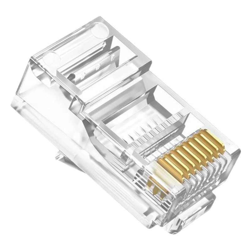 Оптовая продажа CAT6 Super Six сетевой кабель Crystal Head Gigabit тройной вилка 8p8c позолоченный неэкранированный сетевой широкополосный разъем