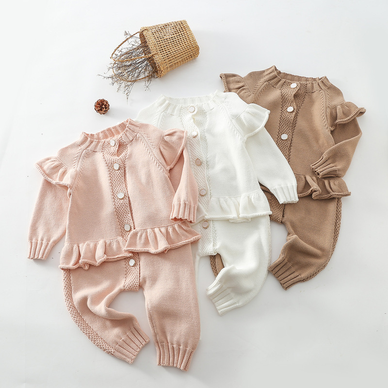 2026 Autumn/Winter Foreign Trade Unisex Baby Long-Sleeve Knit Romper, Soft and Stylish Jumpsuit