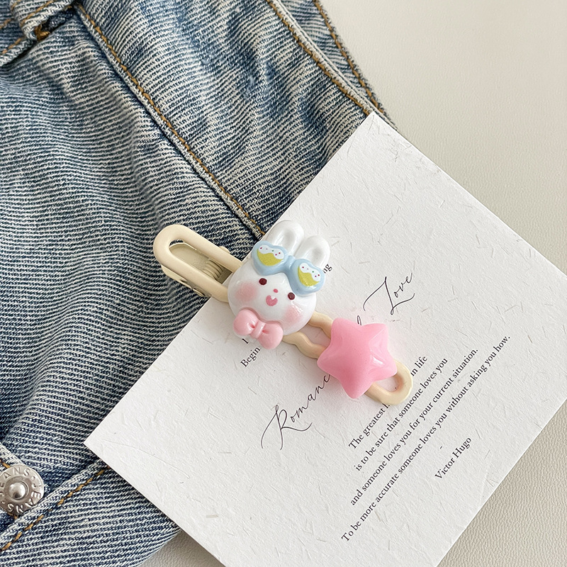 Linda estrella horquilla de dopamina para niños horquilla femenina frente flequillos pequeño clip tocado 2024 nuevo clip lateral