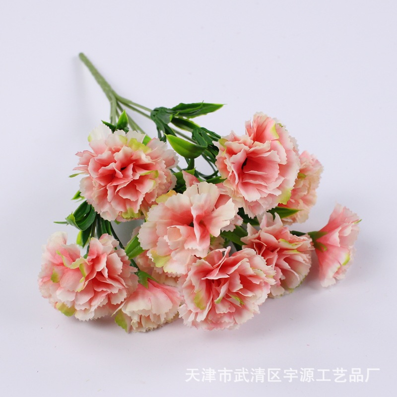 Venta directa de fábrica 11 Clavel artificial flor falsa Día DE LA Madre Día del Maestro regalo flor ingeniería fotografía decoración Flor de seda