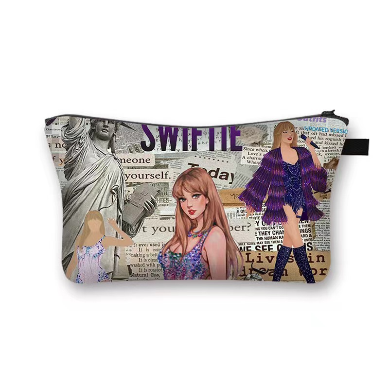 Amazon estilo caliente Taylor Swift bolsa de cosméticos bolsa de almacenamiento de gran capacidad bolsa de mano de moda con estampado femenino de moho