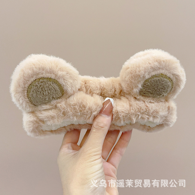 曲奇饼干洗脸发箍女2025新款毛绒压发头箍可爱发卡子防滑发捆头饰|undefined