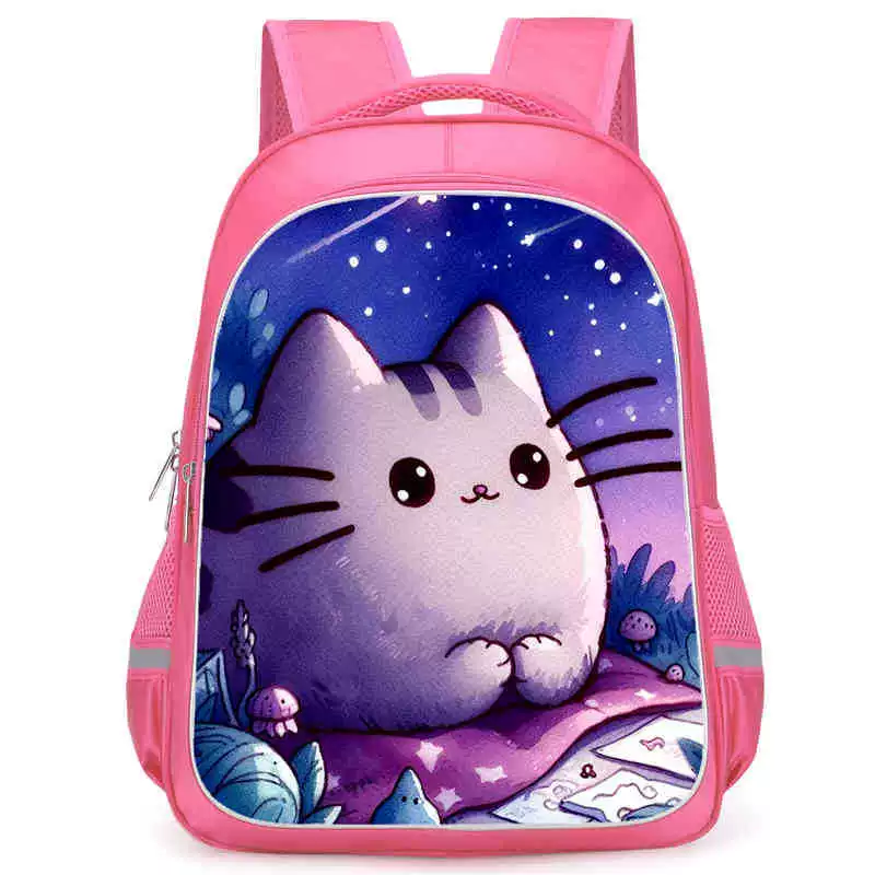 Рюкзак учебный Pusheen Fat Jimao с принтом периферийного типа, через стекло, зарубежная торговля, школьный рюкзак