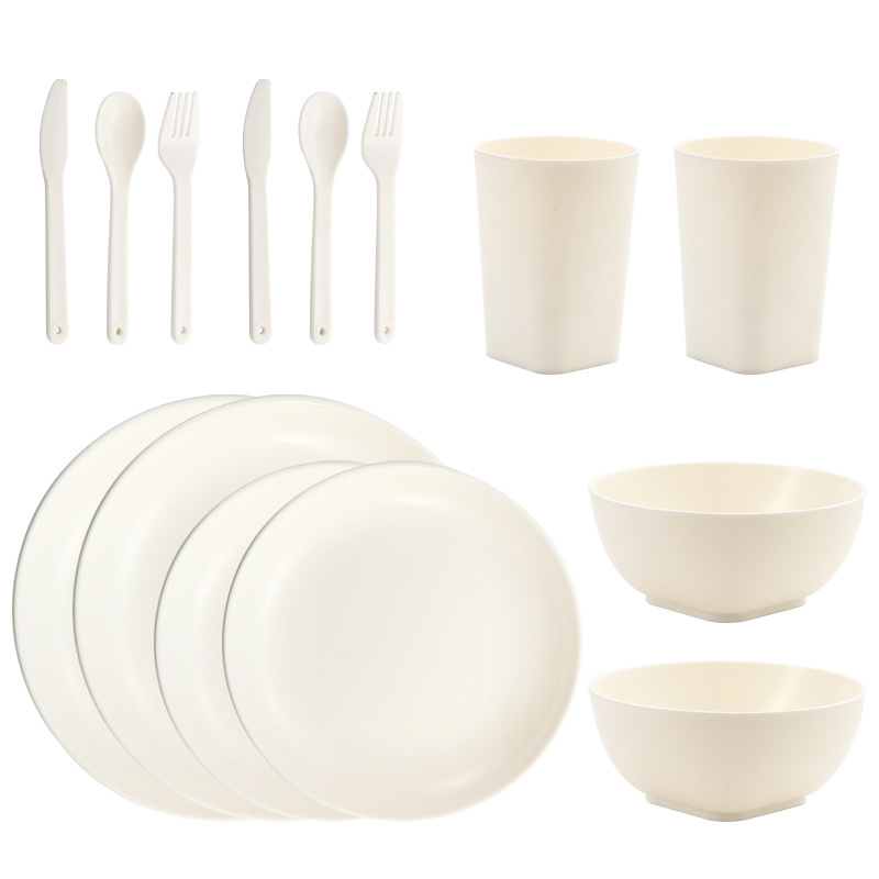食器と皿のセット、家庭用食器と食器セット、シンプルな家庭用白黒皿とボウルプラスチックの国境を越えた特別供給|undefined