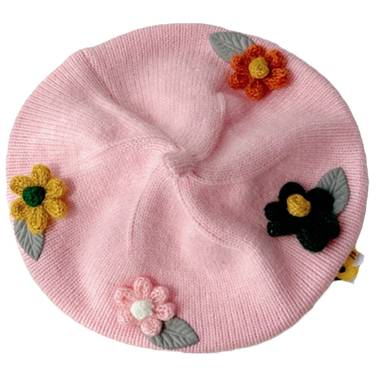 Sombrero de bebé de caída de punto Boina de caída de caída de invierno Sombrero de lana de niñas de moda calabaza pintor sombrero de niña