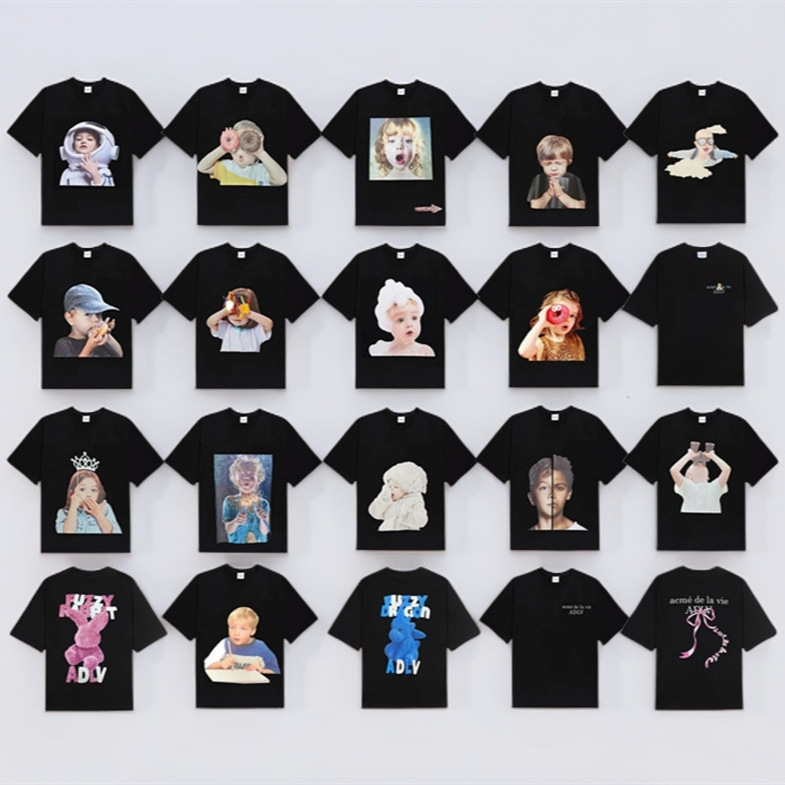 [High Quality] Korean Adlv Short-Sleeved Donut Anime Boy Girl Doll Face Printed Loose T-Shirt