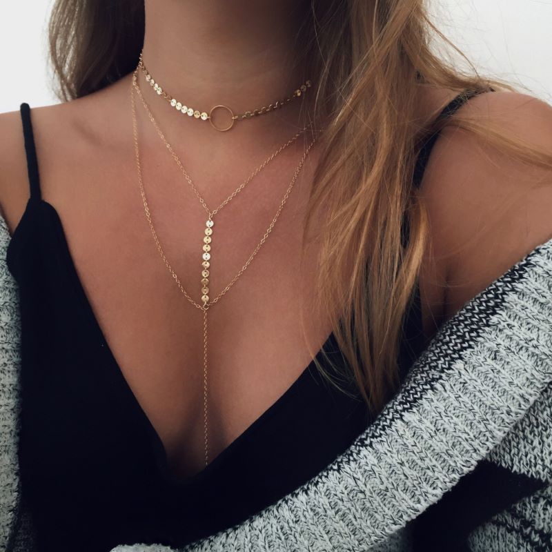 Elegant Lady Streetwear Geometric Alloy Wholesale Three Layer Necklace display picture 1