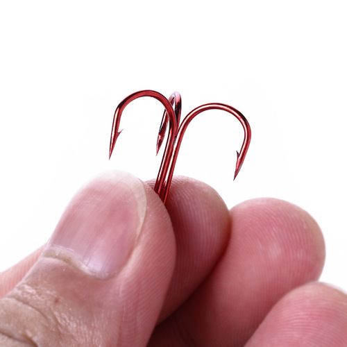 Hengjia Wholesale Fish Hooks 20 Boxed Red Three Hooks Luya Strengthened Fishing Hooks Three-claw Hooks Anchor Hooks Three-claw Hooks
