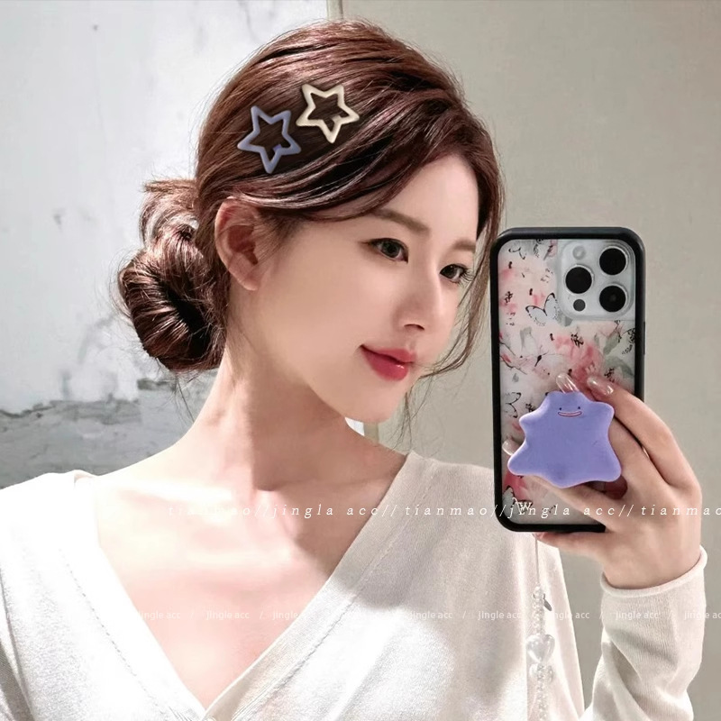 Bonita estrella clips para el cabello niñas peinado artefacto de acabado de peluche clips para el cabello frontal lateral clips para el cabello