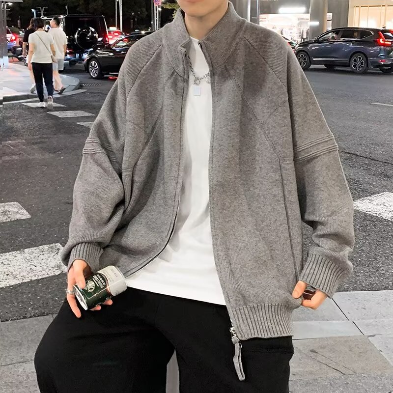 Retro cardigan with zipper