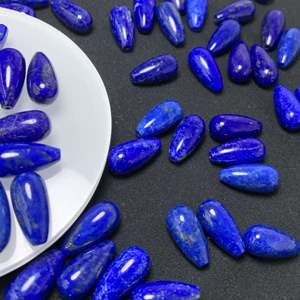 Natural lapis lazuli water drop-shaped beads, half-drilled, with a hole through the center, for DIY bracelets, pendants, and bead stringing projects