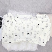 跨境外贸爆款米菲兔睡衣女云朵棉三件套甜美风夏季家居服套装批发