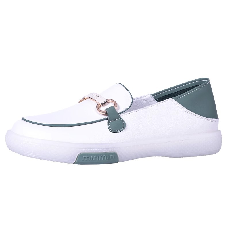 2023 nuevos mocasines sin cordones zapatos blancos casuales de mujer grandes planos de pierna ancha más tamaño zapatos de mujer de corte bajo