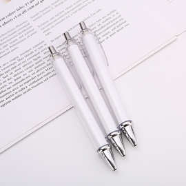 插纸插画塑料圆珠笔白杆可转印花膜广告笔动漫周边按动笔学生礼品