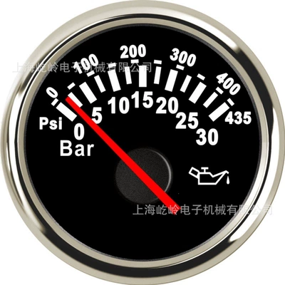 automobile instrument, Pressure Gauge 5Bar - silver-edge-black-bottom-0-30bar