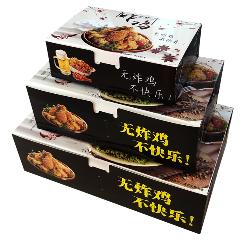 Caja de embalaje de pollo frito estilo coreano, caja de embalaje para llevar, pollo frito, alas de pollo fritas, caja de embalaje a prueba de aceite