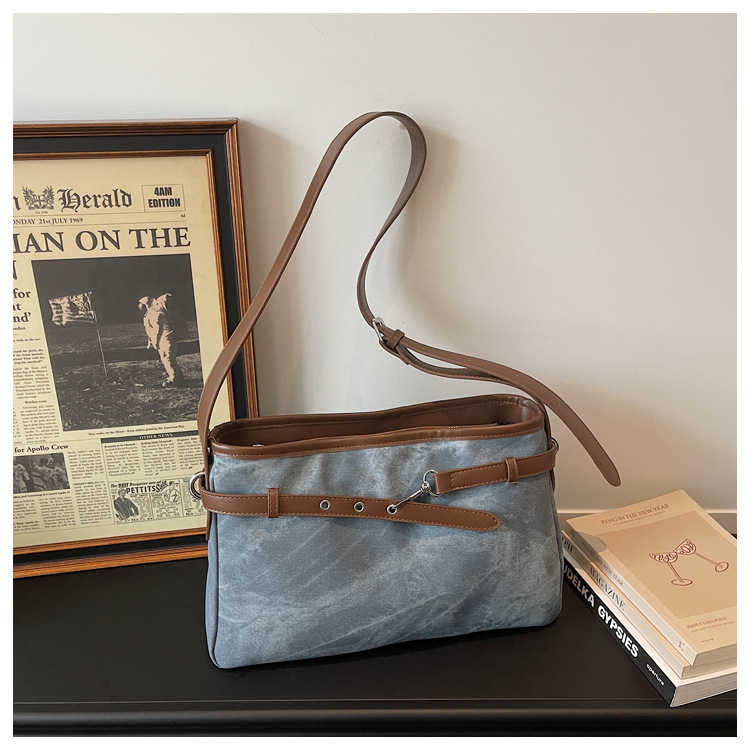 Borsa a spalla minimalista in camoscio elegante per donna_voghion.com