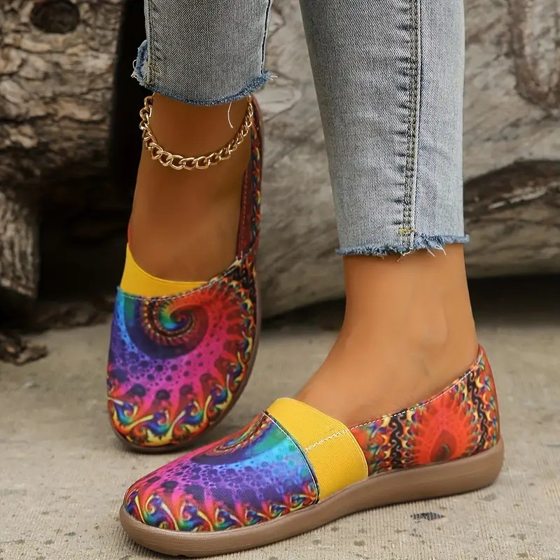 2024 plus size women's colorful round toe single shoe, shallow mouth casual versatile set foot lazy shoes_voghion.com