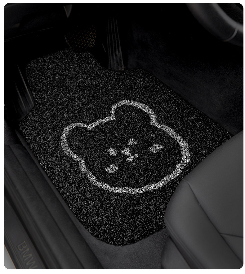 Car Wire Loop Floor Mat Single Piece Cute Cartoon Design for Women Universal Car Carpet Mat Anti-Dirt Easy to Clean for the Driver's Seat