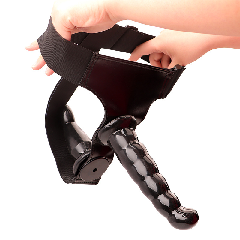 Double-Headed Wearable Strapless Dildo, Dual-Ended TPE Design, Purple — detail image 4