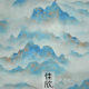 New Chinese style plant printing fabric imitation Ramie National style retro Hanfu cheongsam dress shirt clothing fabric