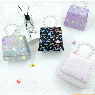 Cross-Border 2025 Diagonal Chain Kidsren's Bag High-End Coin Purse Little Princess Pearl Handbag Catwalk Props