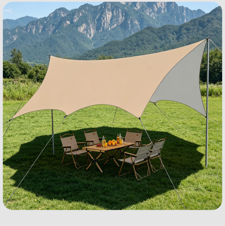 Vinyl Canopy Tent Outdoor Portable Large Camping Equipment Camping Picnic Sunshade Tent Rainproof Windproof