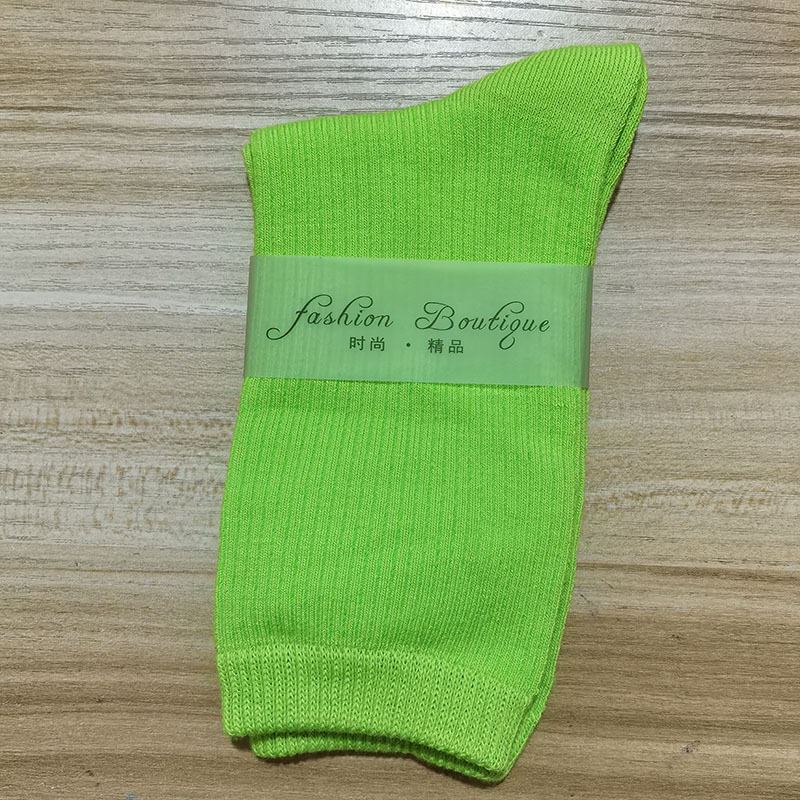 2025 nuevas calcetines de baile de color de mujer de dopamina calcetines de algodón de color sólido calcetines de tirada calcetines cuatro estaciones