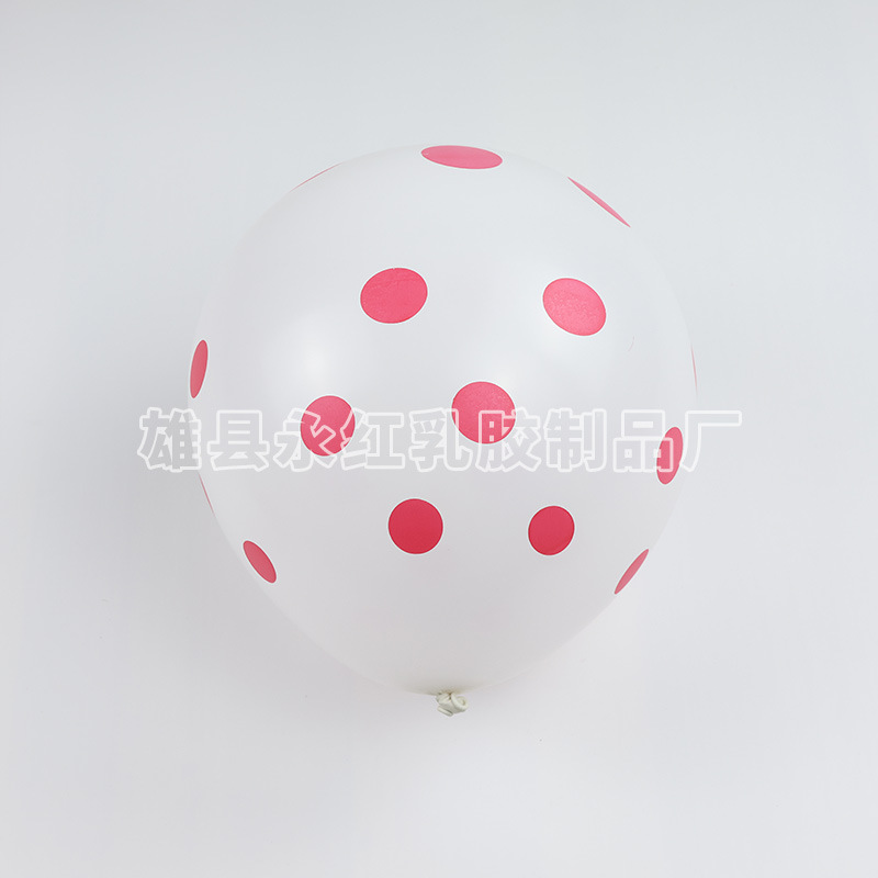 12 pulgadas ondulado punto de globo espeso punto de color globo impreso globo de látex redondo