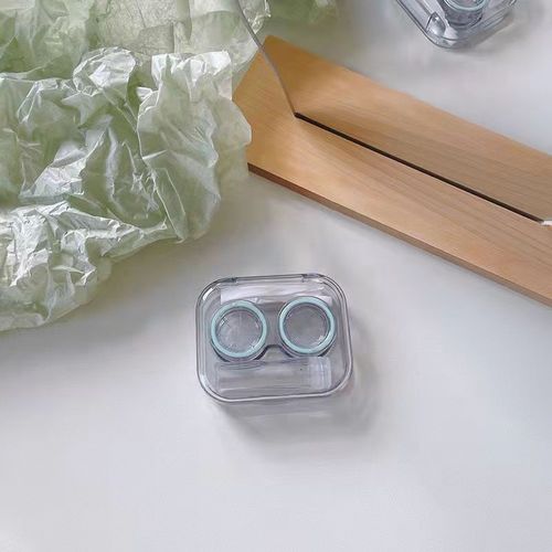 Sandalwood Purple Contact Lens Box No Twist Cap High-end Transparent Visual Cool Style Simple Portable Contact Lens Box