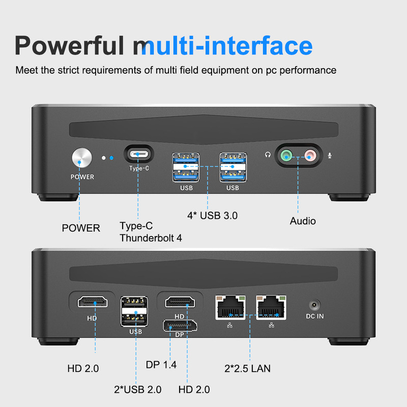 I912900H Mini Computer Small Host I51240Pi71260P12700H Pocket Microcomputer Minipc