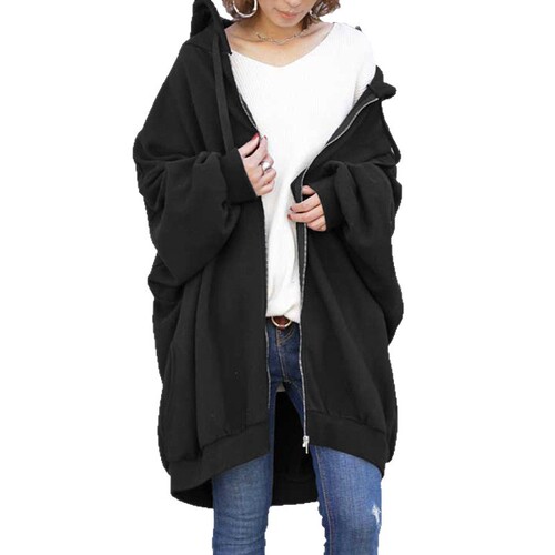 2025 European and American autumn and winter overseas new women's clothing sexy solid color European and American loose sweaters fashionable hooded zipper