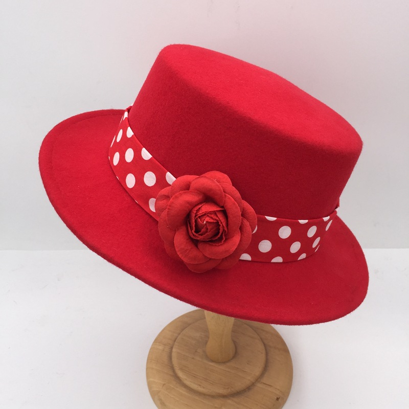 Red Wool Tweed Hat 6
