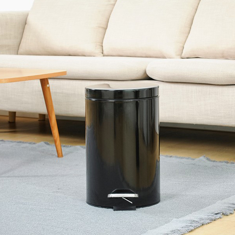Cocina basura con tapa hogar pedal de acero inoxidable desodorante baño aseo sala de estar creativa pedal grande