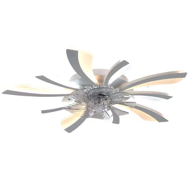 Cross-border smart variable frequency fan lamp bedroom modern minimalist living room lamp home Nordic restaurant ceiling fan lamp