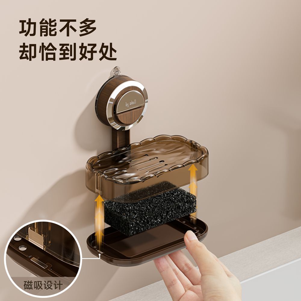 Caja de jabón ventosa 2025 tipo de pared sin perforación caja de jabón de baño doméstico drenaje succión magnética rack al por mayor