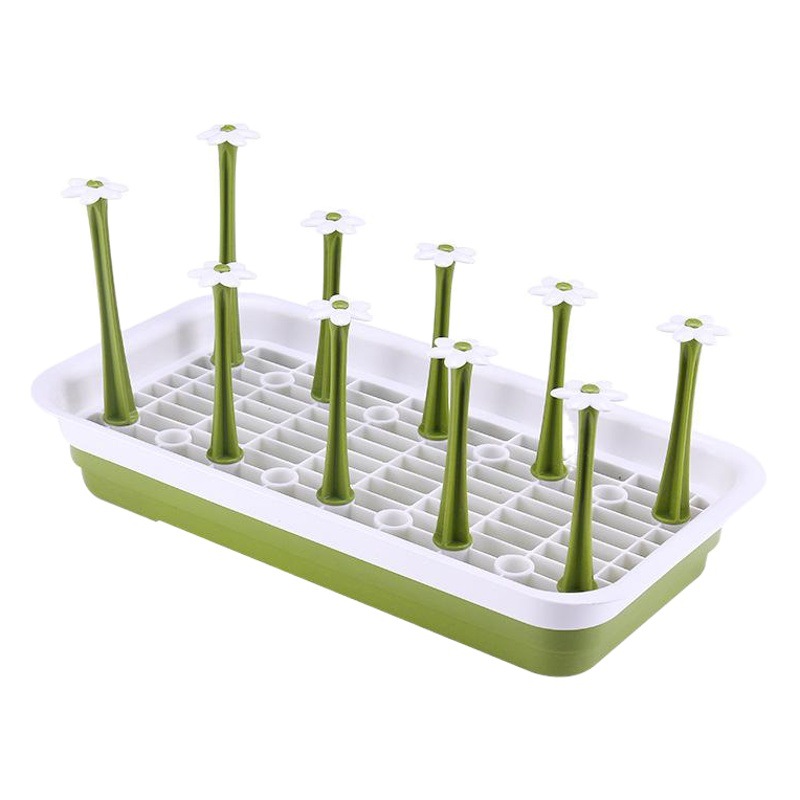 Dish Rack Plastic Cup Rack Rectangular Lining Cup Rack Double Layer Multi-position Cup Holder Rack Wholesale