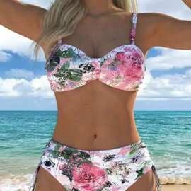 2025新款欧美泳衣女跨境性感分体比基尼泳装现货批发 ins风bikini