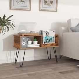 欧式复古实木唱片架家用置地式CD收纳架黑胶唱片机支架木质储物架