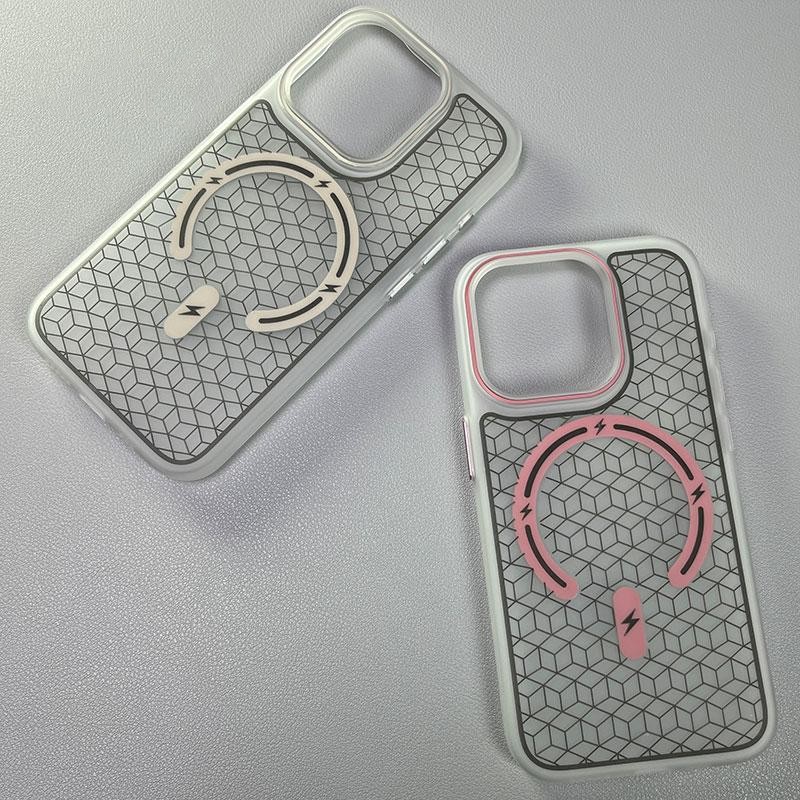 Magnetic Phone Case For Iphone 16 Pro Max With 3d Engraved Grid_voghion.com