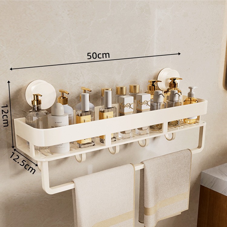 밀크 화이트 [단일 레이어 - 후크 및 막대 포함] 업그레이드 및 탈착 가능丨 마음대로 위치 변경 가능 50CM