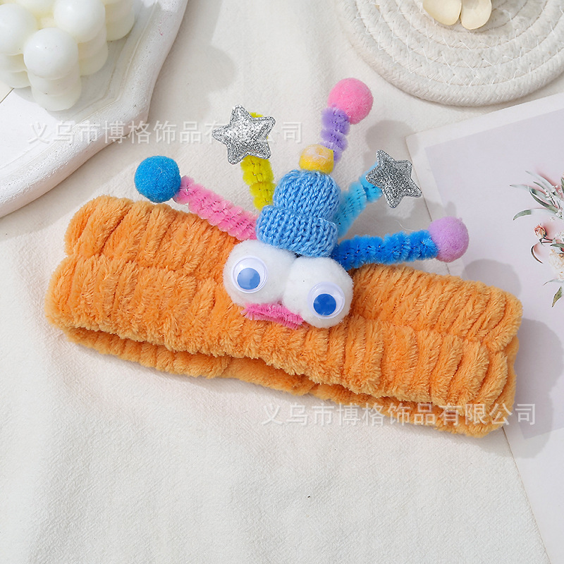 Internet celebridad antena torcida palo divertido lindo moda padre-hijo divertido venta lindo monstruo tridimensional cara lavado diadema banda para el cabello